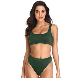 Dixperfect Low Cut Bikini Crop Top Medium Green